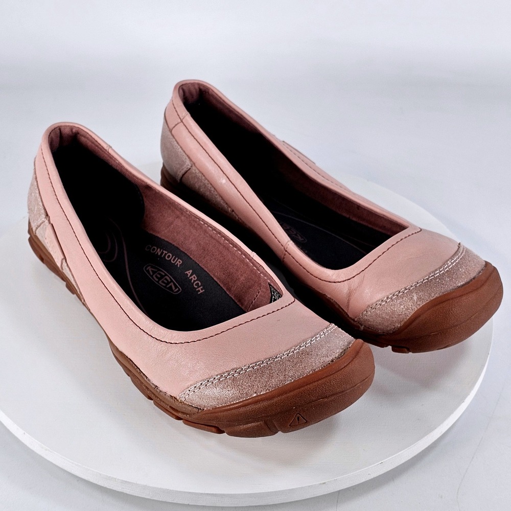 Keen CNX Pink Leather Ballet Flats Women 8 Contour Arch 1010297